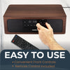 SoundBeast® Stereo Shelf System with CD Player, Bluetooth, FM Radio, USB Playback, Aux in, Optical in, Alarm Clock, & Remote Control