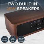 SoundBeast® Stereo Shelf System with CD Player, Bluetooth, FM Radio, USB Playback, Aux in, Optical in, Alarm Clock, & Remote Control