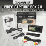 SoundBeast Video Capture Box 2.0 | Record Video & Audio from VCR, VHS, AV, RCA, S-Video, Hi8, Camcorder, DVD, Cassette Tape Players, Stereos, Turntables