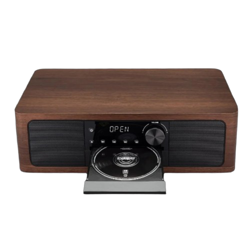 SoundBeast® Stereo Shelf System with CD Player, Bluetooth, FM Radio, USB Playback, Aux in, Optical in, Alarm Clock, & Remote Control